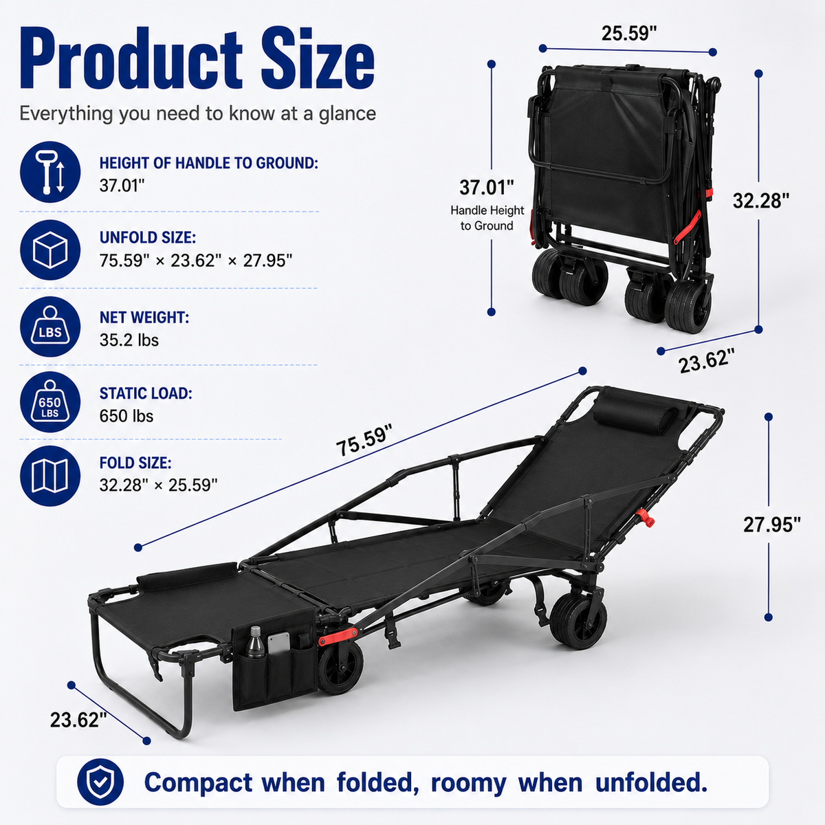 2-in-1 Folding Utility Wagon & Portable Outdoor Chair
