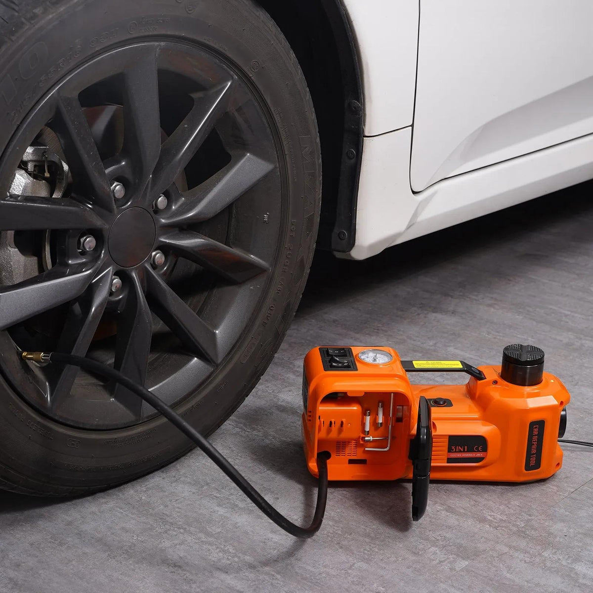 🚗5-Ton Electric Hydraulic Car Jack | Built-In Air Pump