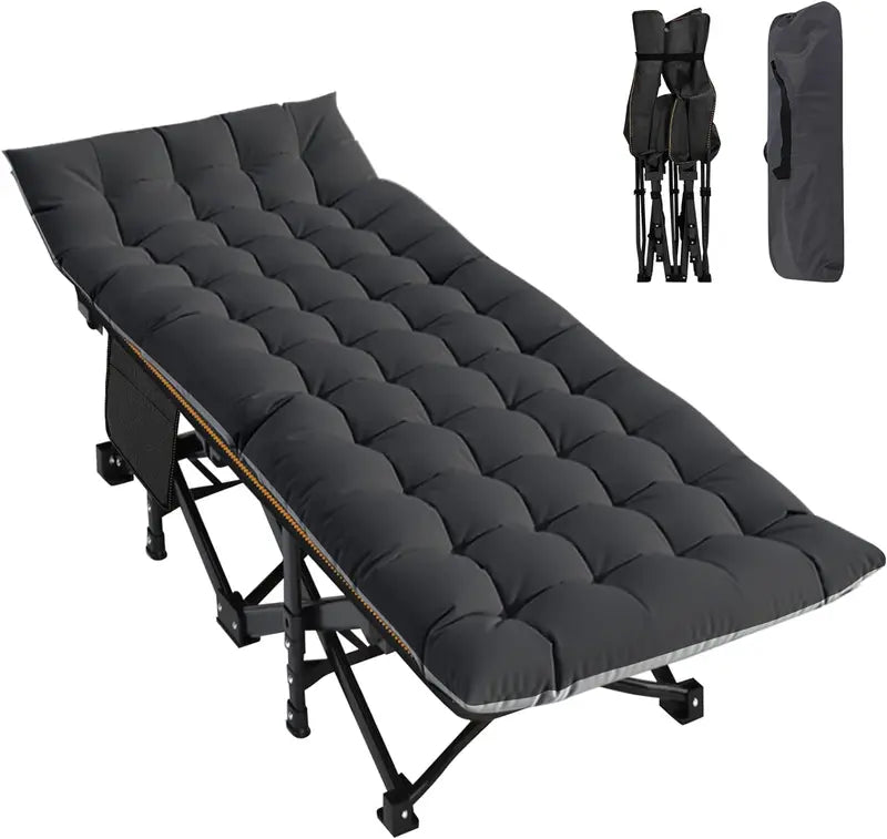 Folding Camping Cot with Mattress | Portable Bed & Carry Bag