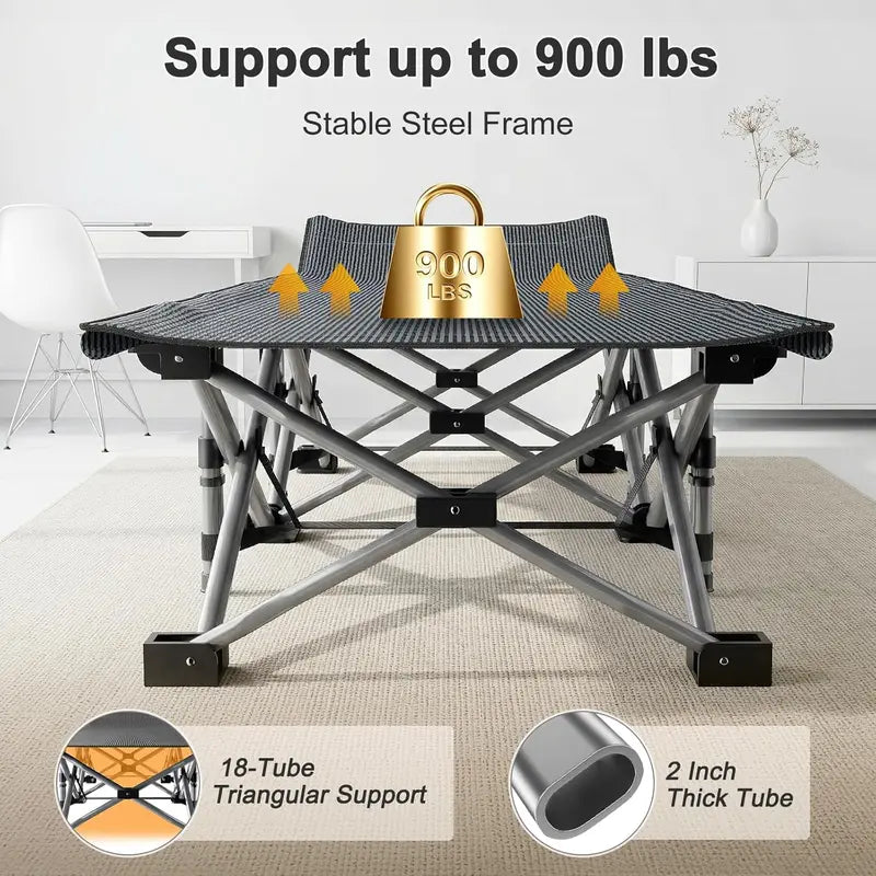 Folding Camping Cot with Mattress | Portable Bed & Carry Bag