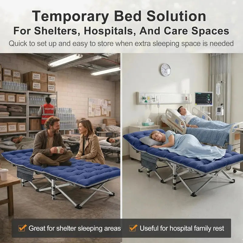 Folding Camping Cot with Mattress | Portable Bed & Carry Bag