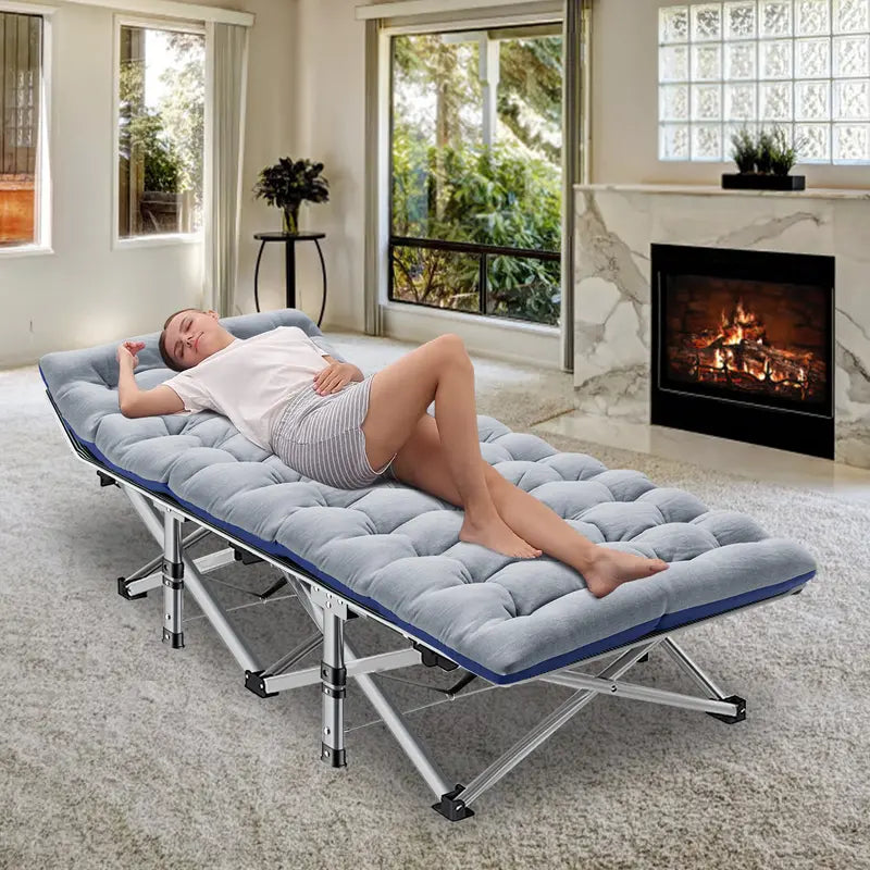 Folding Camping Cot with Mattress | Portable Bed & Carry Bag