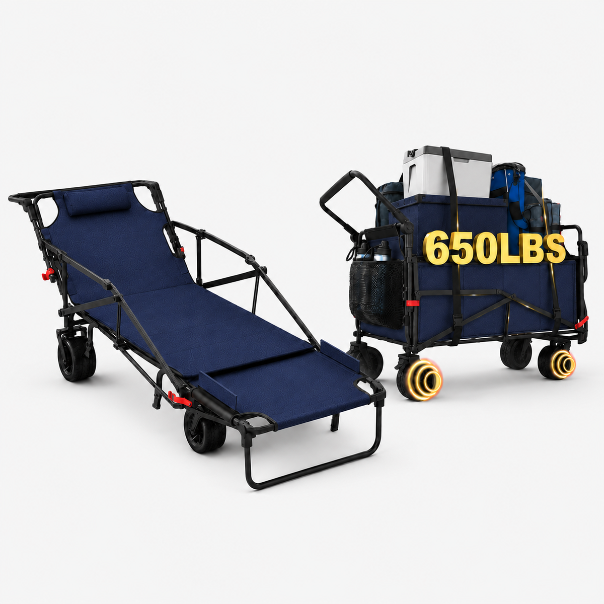 2-in-1 Folding Utility Wagon & Portable Outdoor Chair