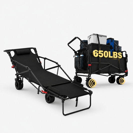 2-in-1 Folding Utility Wagon & Portable Outdoor Chair