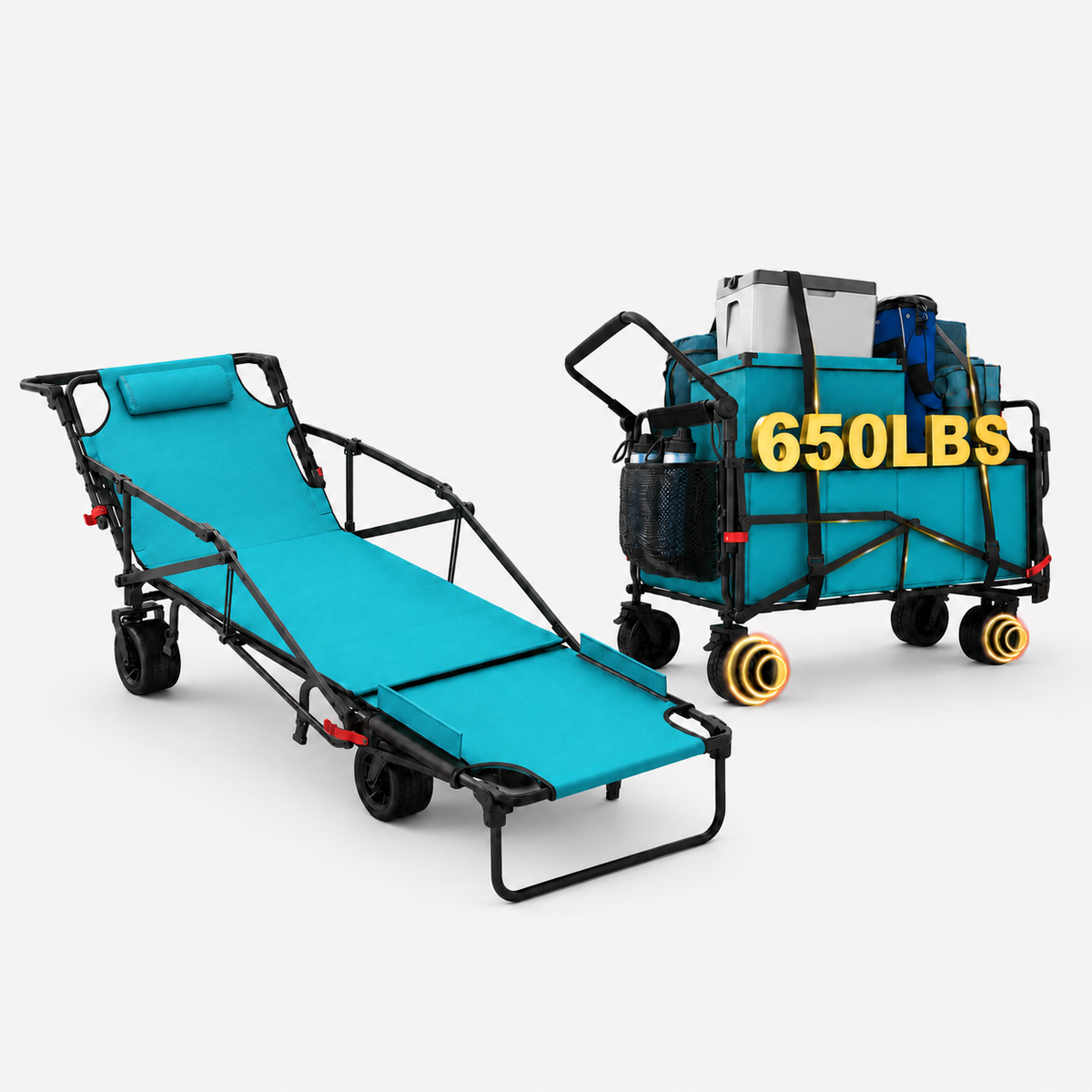 2-in-1 Folding Utility Wagon & Portable Outdoor Chair
