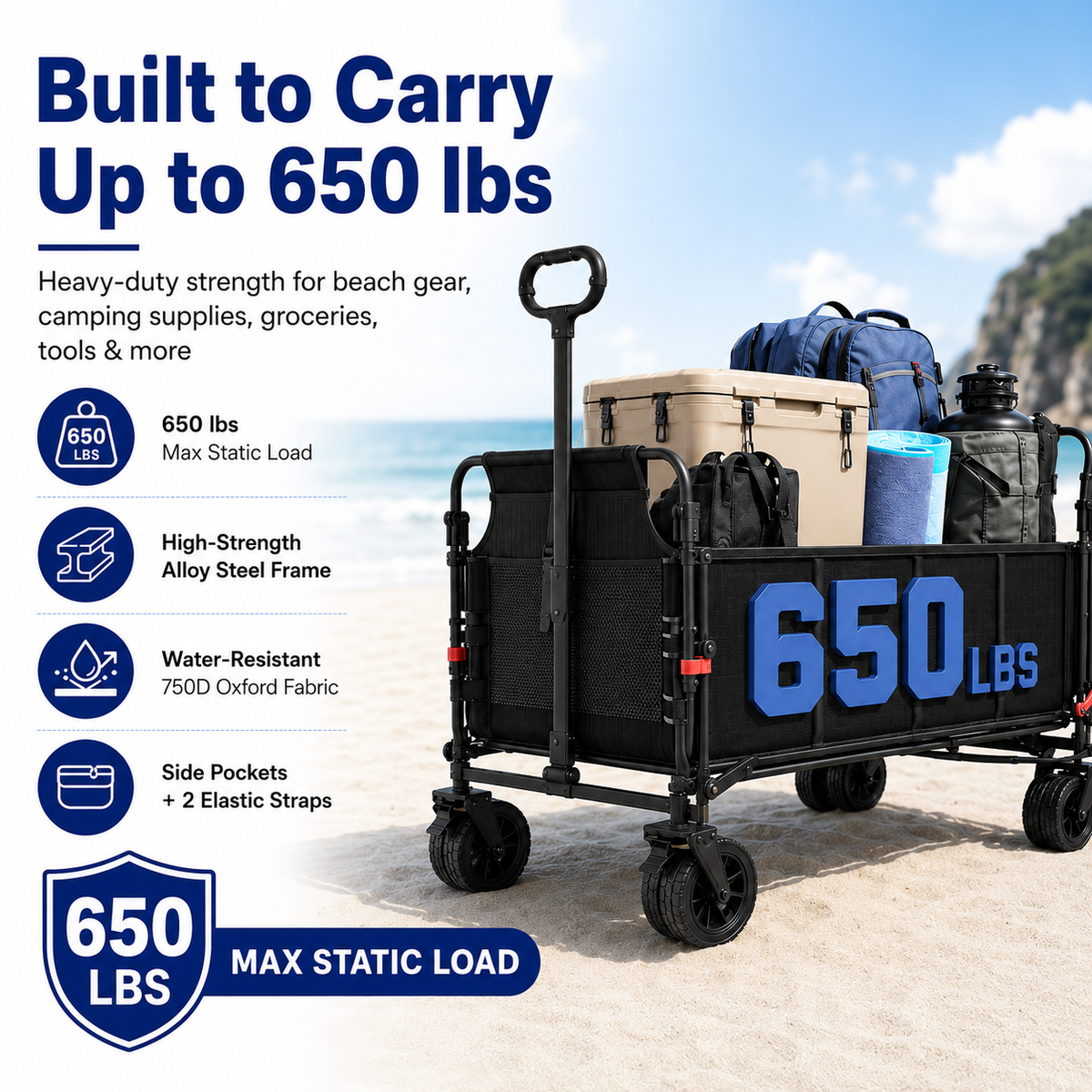 2-in-1 Folding Utility Wagon & Portable Outdoor Chair