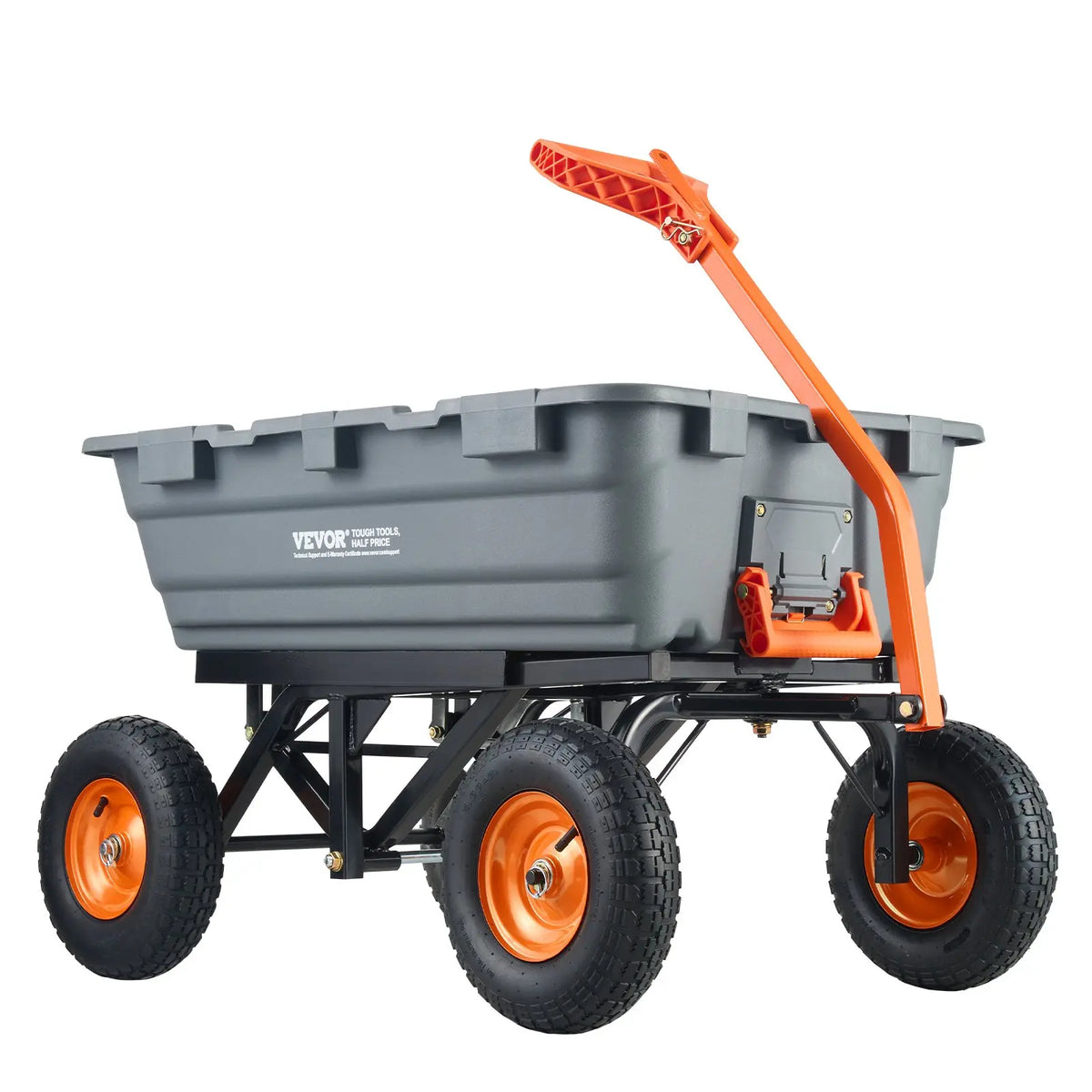 Polyethylene garden dump cart
