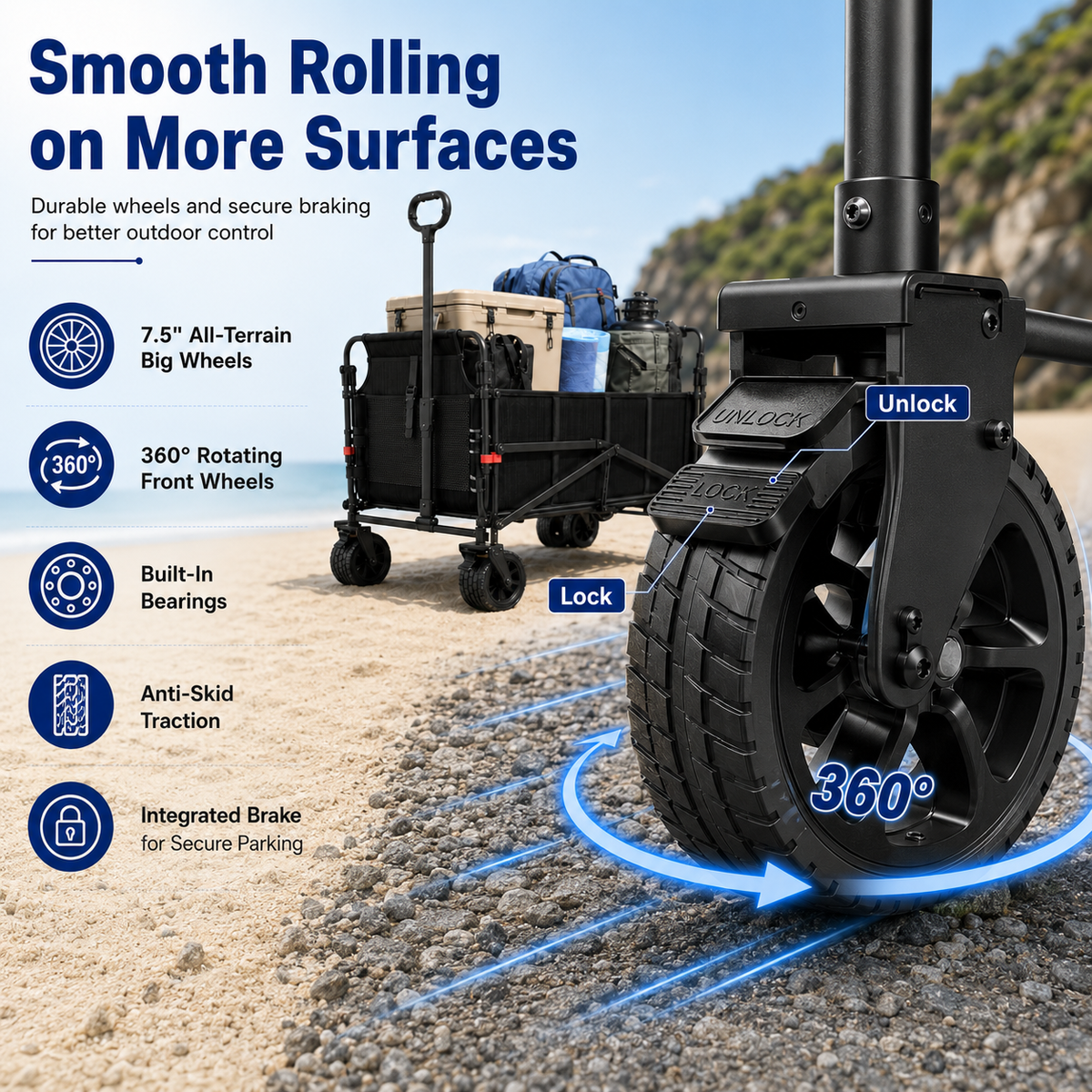 2-in-1 Folding Utility Wagon & Portable Outdoor Chair