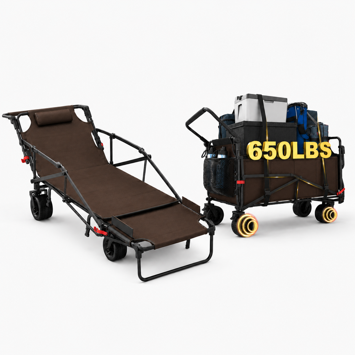 2-in-1 Folding Utility Wagon & Portable Outdoor Chair
