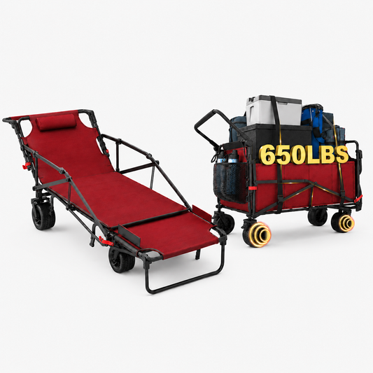 2-in-1 Folding Utility Wagon & Portable Outdoor Chair