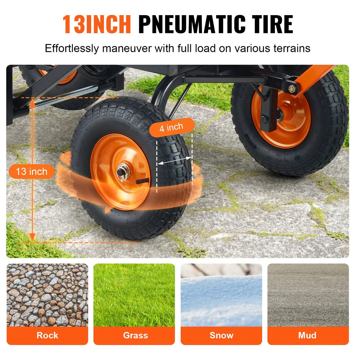 Polyethylene garden dump cart