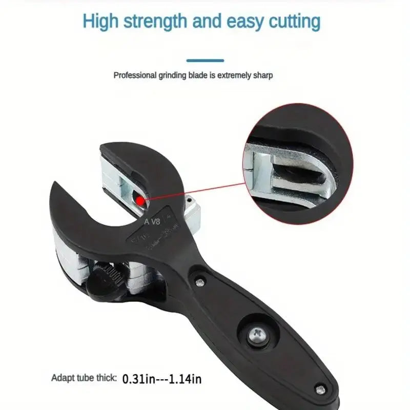 Ratchet-style pipe cutter—a one-handed, quick pipe-cutting tool