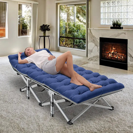 Folding Camping Cot with Mattress | Portable Bed & Carry Bag