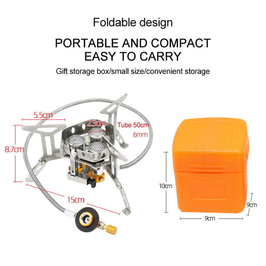 Camping Gas Burner – 5800W, Piezo Ignition, Windproof