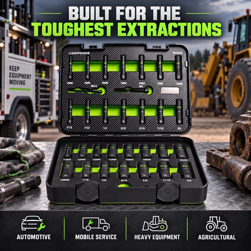 Heavy-Duty Bolt Extractor Socket Set
