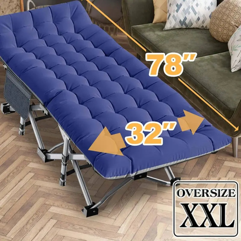 Folding Camping Cot with Mattress | Portable Bed & Carry Bag